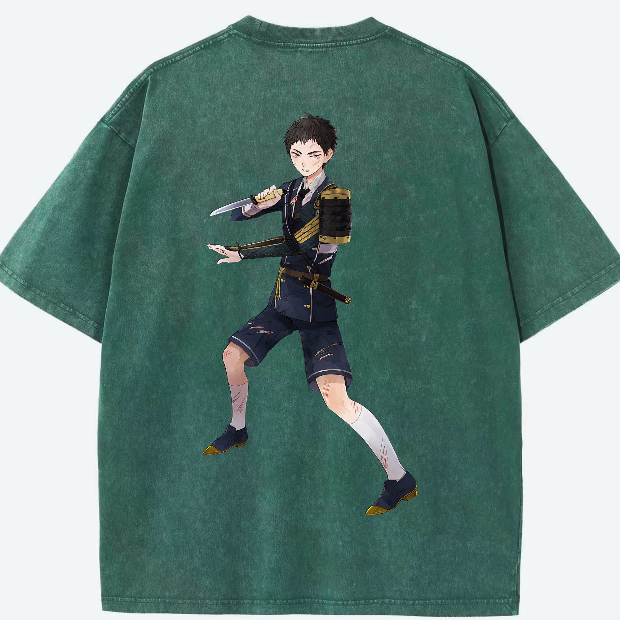 （画像用） 刀剣乱舞 Touken Ranbu 綿100% ヴィンテージ風 半袖Tシャツ（背面プリント）